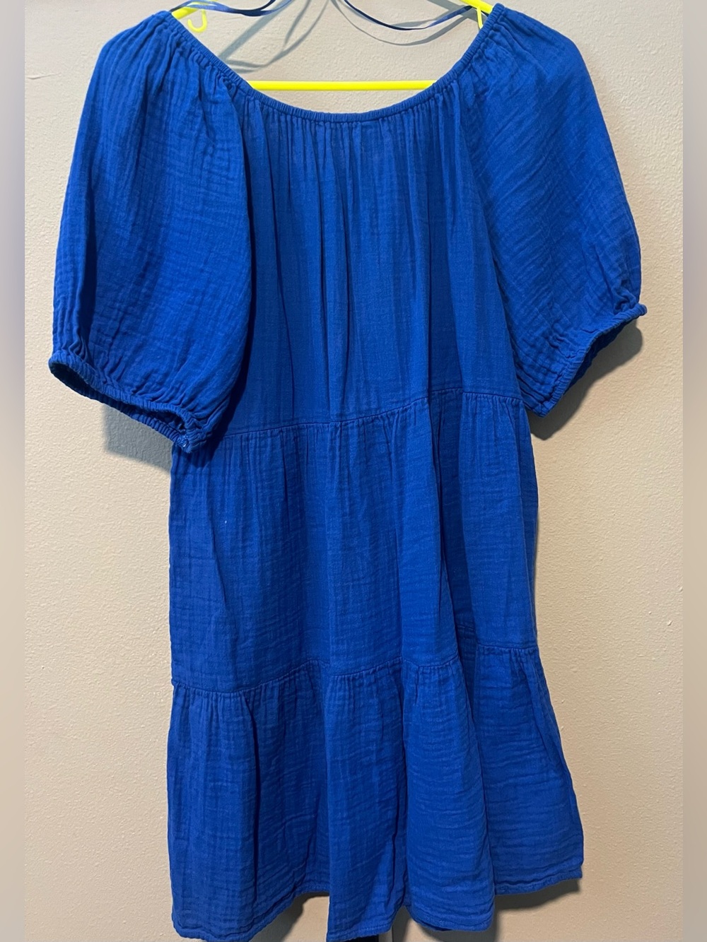 Old Navy Royal Blue Tiered Peasant Dress - Picture 2 of 3